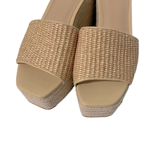 Veronica Beard Gable Espadrille Raffia Platform Sandals in Natural Size 11 - Picture 3 of 10